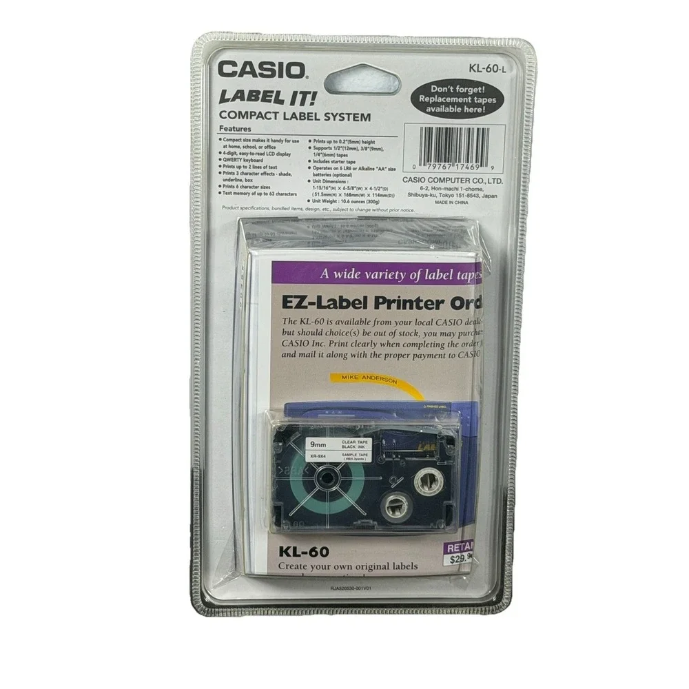 Casio KL-60L Label Maker Thermal Printer New In Box Sealed